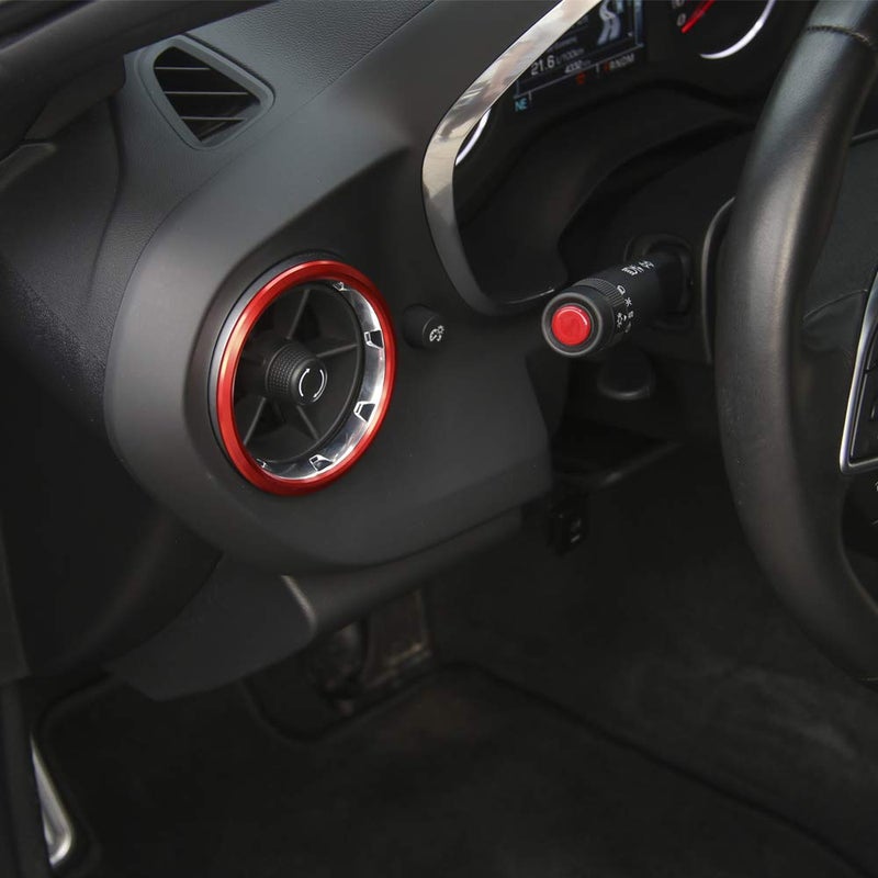 Keptrim for Camaro Accessories AC Knobs Air Conditioner Outlet Vent Trim for 2016-2020 Chevrolet Camaro, Red Aluminum, 4pcs - Image 4